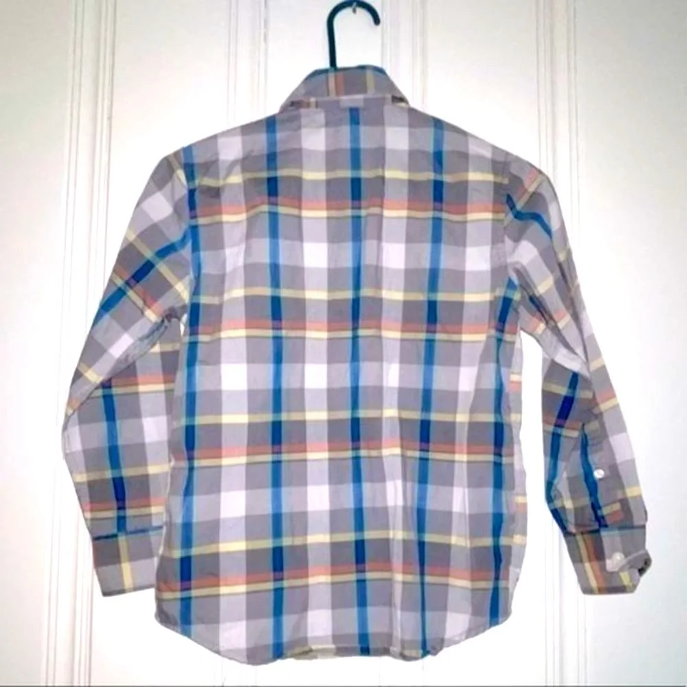 Old Navy‎ Boys Button Up Long Sleeve Plaid Shirt Size M